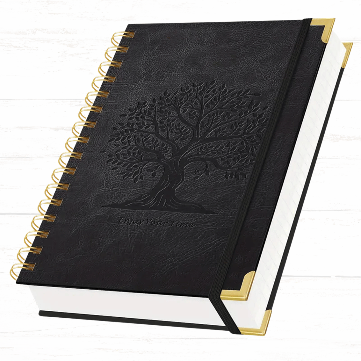 FOCUS DAY A5 Spiral Journal – 300 College-Ruled Pages Black
