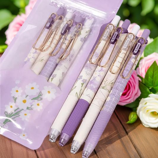 4-Pack Cute Daisy Floral Retractable Gel Pens