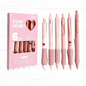 Pink Heart Retractable Ballpoint Pens – 0.5mm Fine Point 6-Pack