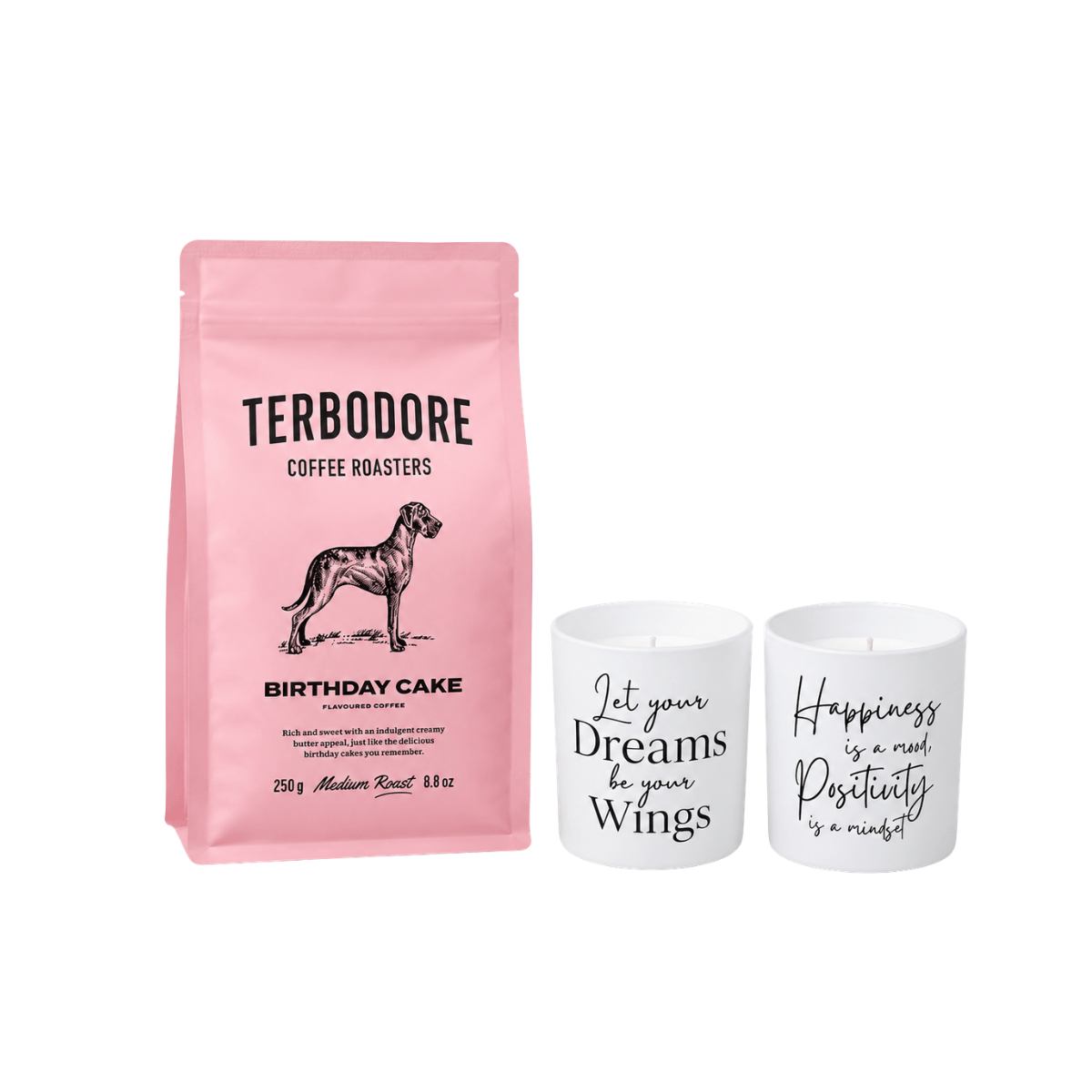 The Morning Ritual Gift Set – Birthday Cake Coffee & Inspirational Candles | Gift Set for Her