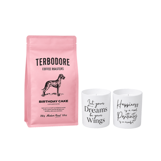 The Morning Ritual Gift Set – Birthday Cake Coffee & Inspirational Candles | Gift Set for Her
