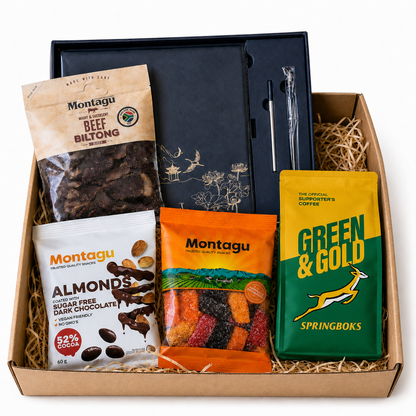 Dad Gift #018 | Father’s Day Dad Gift Set with Coffee, A5 Notebook, Pen & Biltong