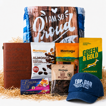 Premium Father’s Day Dad Gift Set with Coffee, Blanket, Cap & Journal