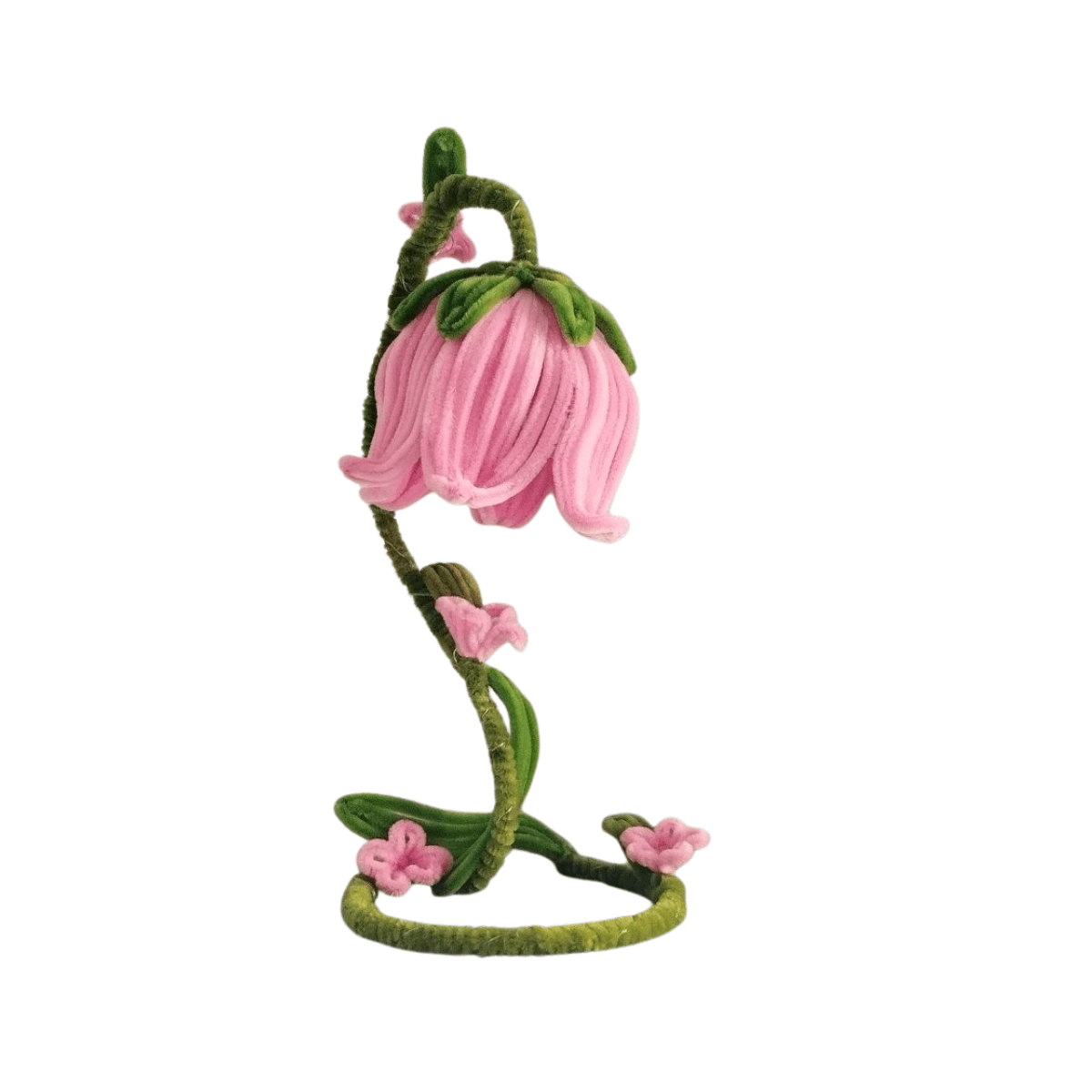 Handmade pink tulip decorative lamp for a soft feminine gift set. Gift For Her