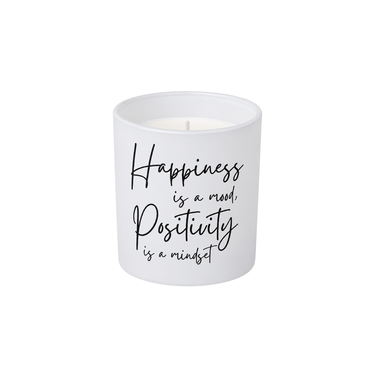 White quote candle with inspirational message for a thoughtful gift set for her.