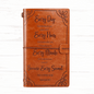 Refillable Christian Sketchbook – 136 Sheets, Embossed Bible Verses, Brown Hardcover