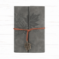 Retro Maple Leaf Spiral Notebook – Grey Faux Leather