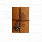 Vintage Wish Tree Spiral Notebook – Brown Faux Leather Travel Journal with Ribbon Closure