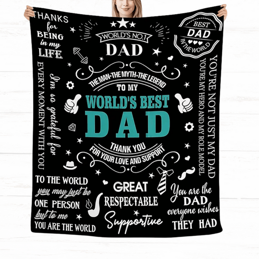 World's Best Dad Flannel Blanket 100.0 X 149.99cm