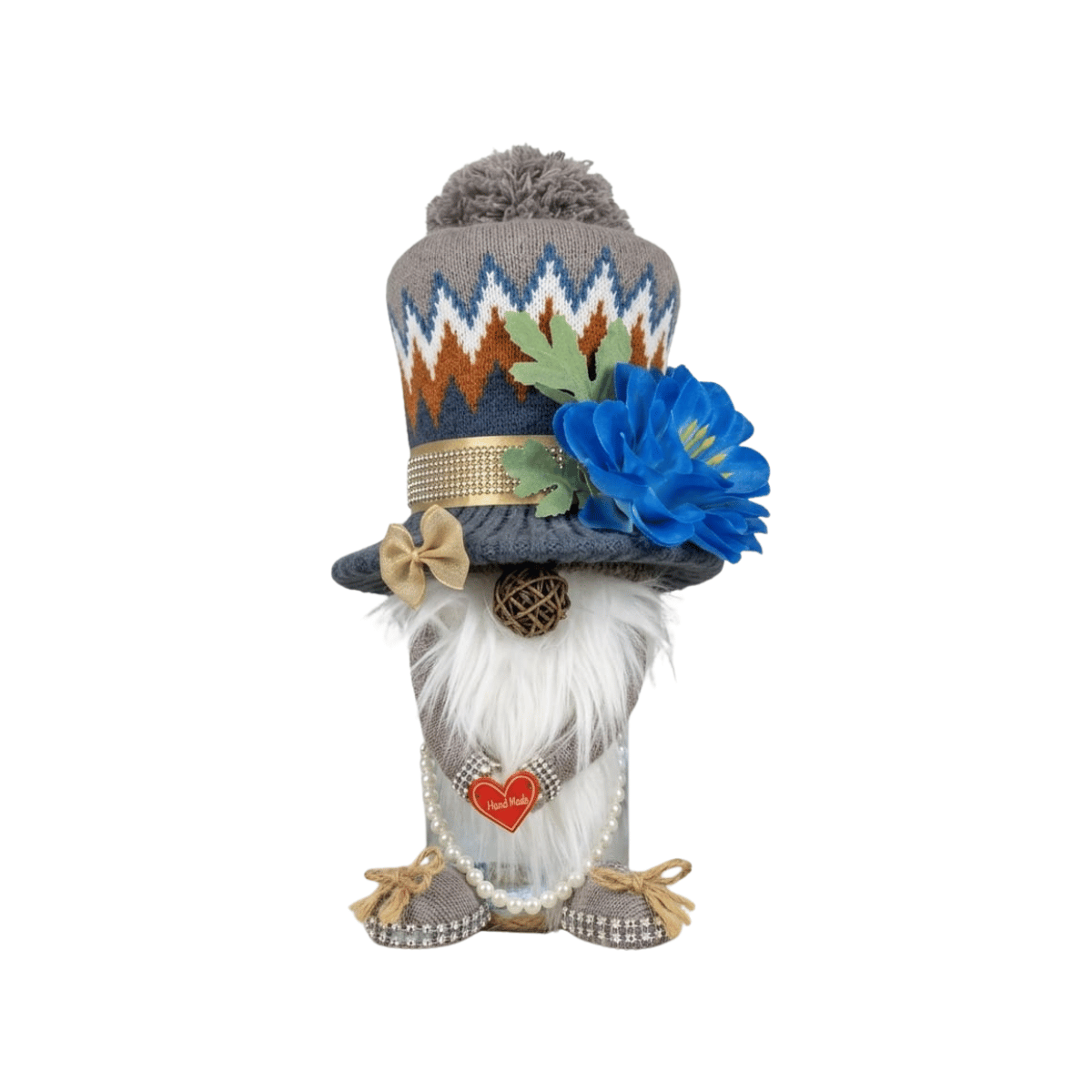 Handmade gnome night light styled on table, bespoke made to order Cape Town SA
