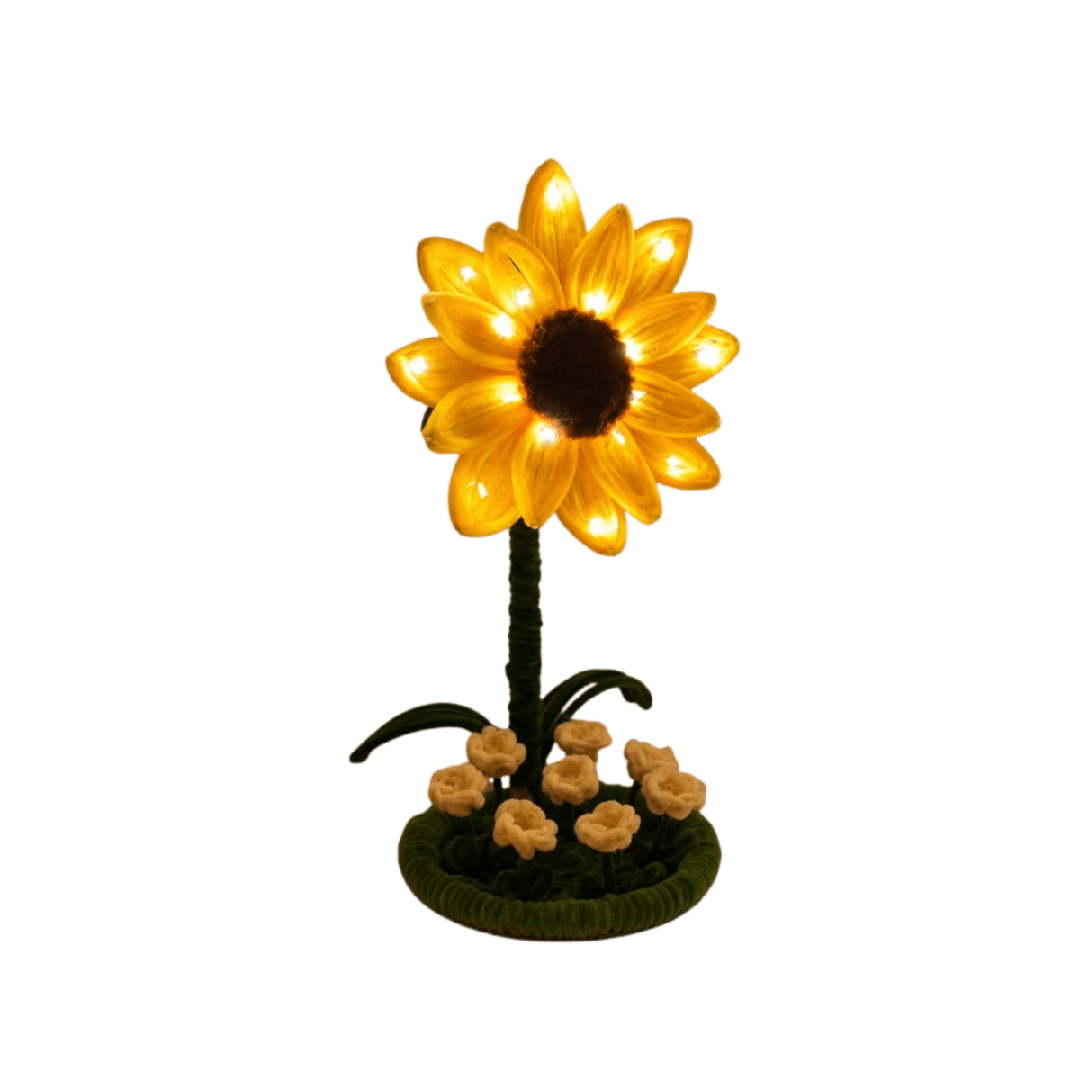 Handmade sunflower night light fairy lamp with glowing LED petals — Purely Euphoria South Africa